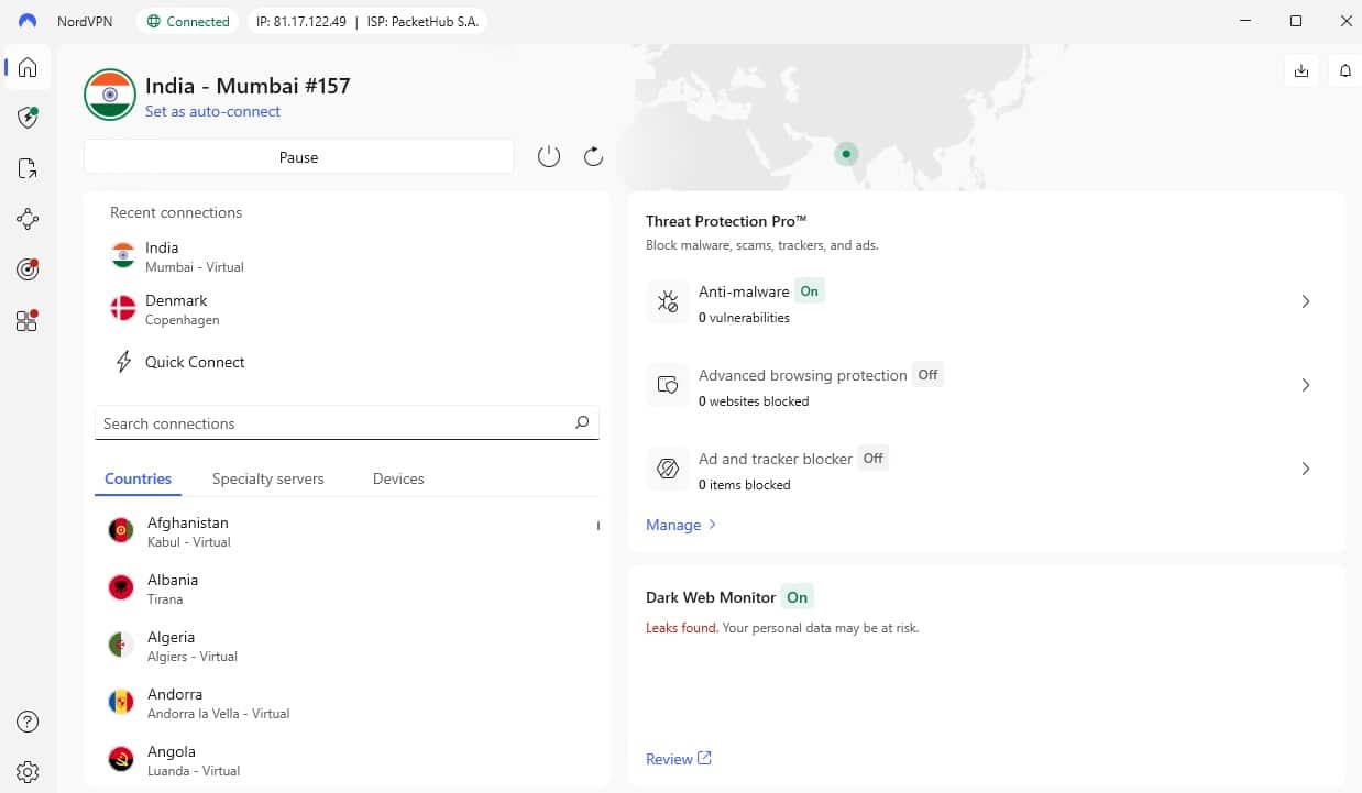 server in India